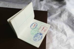Visa stamp on passport