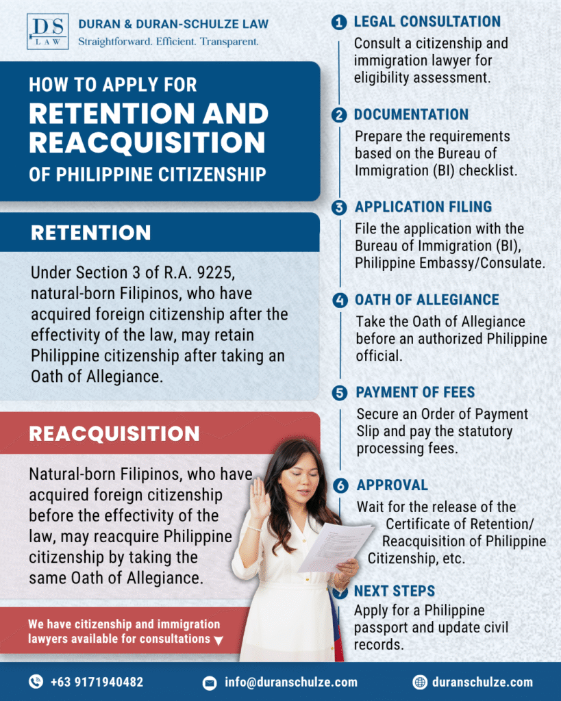 How to Apply for Retention and Reacquisition of Philippine Citizenship Under R.A. 9225 (Dual Citizenship)